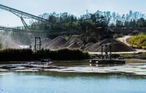 Sandsteinabbau im Steinbruch